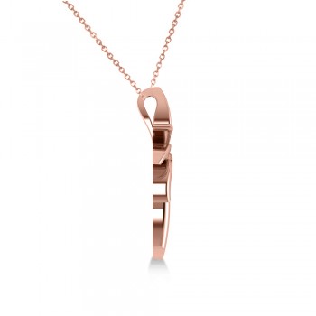 Summer Palm Tree Pendant Necklace in 14k Rose Gold
