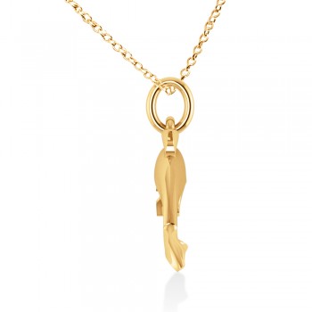 Dolphin Pendant Necklace 14k Yellow Gold