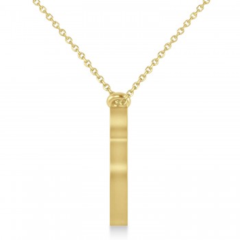 Tiger's Face Shaped Charm Pendant Necklace 14k Yellow Gold