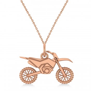 Motorcycle Charm Men's Pendant Necklace 14K Rose Gold