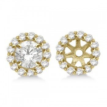 Round Diamond Earring Jackets for 7mm Studs 14K Yellow Gold (0.58ct)