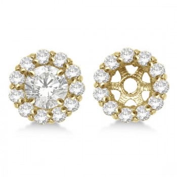 Round Diamond Earring Jackets for 6mm Studs 14K Yellow Gold (0.80ct)