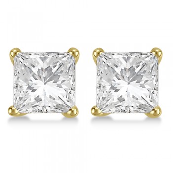 1.50ct. Princess Diamond Stud Earrings 14kt Yellow Gold (H, SI1-SI2)