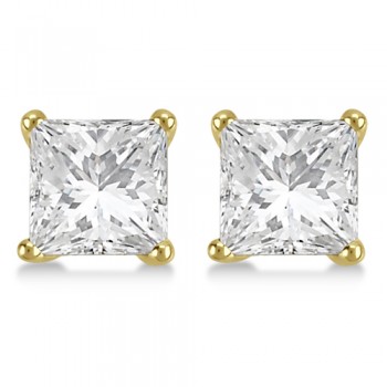 2.00ct. Martini Princess Diamond Stud Earrings 14kt Yellow Gold (H-I, SI2-SI3)