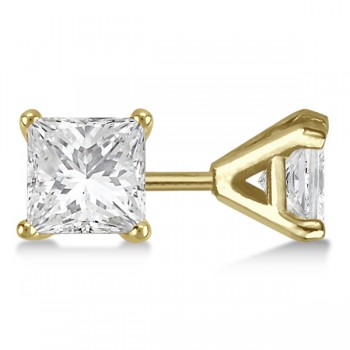 0.75ct. Martini Princess Diamond Stud Earrings 14kt Yellow Gold (G-H, VS2-SI1)