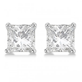 1.00ct. Martini Princess Diamond Stud Earrings 18kt White Gold (G-H, VS2-SI1)