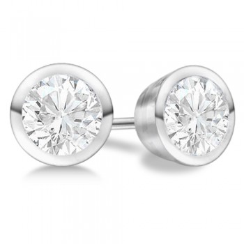 0.50ct. Bezel Set Lab Diamond Stud Earrings Platinum (G-H, SI1)