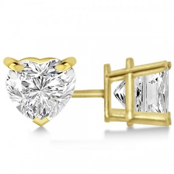 0.50ct Heart-Cut Diamond Stud Earrings 14kt Yellow Gold (G-H, VS2-SI1)