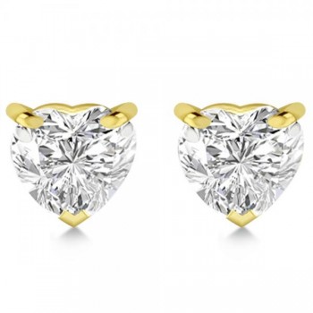 0.50ct Heart-Cut Diamond Stud Earrings 14kt Yellow Gold (G-H, VS2-SI1)