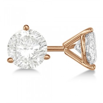 3.00ct. 3-Prong Martini Diamond Stud Earrings 14kt Rose Gold (H-I, SI2-SI3)