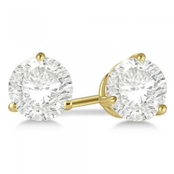 1.00ct. 3-Prong Martini Diamond Stud Earrings 18kt Yellow Gold (G-H, VS2-SI1)