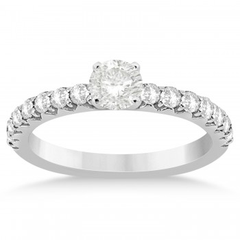 Diamond Accented Bridal Set Setting 14k White Gold (0.90ct)
