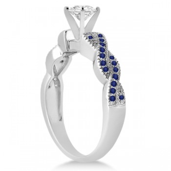 Infinity Twisted Blue Sapphire Engagement Ring in Platinum (0.25ct)