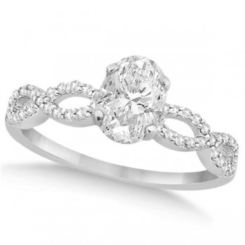 Twisted Infinity Oval Diamond Engagement Ring Palladium (1.00ct)