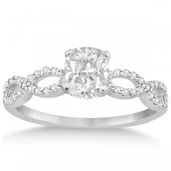 Infinity Cushion-Cut Diamond Bridal Ring Set 14k White Gold (1.13ct)