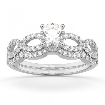 Infinity Twisted Lab Grown Diamond Matching Bridal Set 14K White Gold (0.34ct)