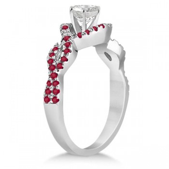 Ruby Halo Infinity Engagement Ring In Platinum (0.39ct)