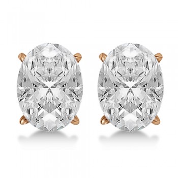 1.00ct. Oval-Cut Diamond Stud Earrings 14kt Rose Gold (H, SI1-SI2)