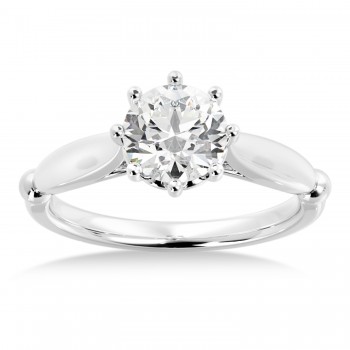 Crown Solitaire Engagement Ring Platinum