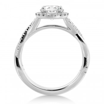 Twisted Diamond Halo Engagement Ring Platinum (0.31ct)
