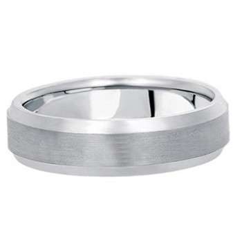 Comfort-Fit Carved Wedding Band in Palladium for Men (6mm)