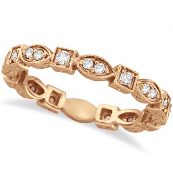 Antique Style Diamond Eternity Ring Band in 14k Rose Gold (0.36ct)