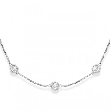 Lab Grown Diamonds By The Yard Station Necklace 14k White Gold (6.00ct)