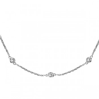 Lab Grown Diamonds By The Yard Station Necklace 14k White Gold (0.75 ctw)
