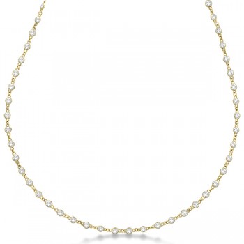 Lab Grown Diamond Station Eternity Necklace in 14k Yellow Gold (10.00ct)