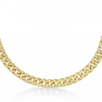Diamond Miami Cuban Chain Necklace 14k Yellow Gold (9.00ct)