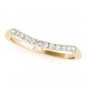 Diamond Contoured Wedding Band Ring 18k Yellow Gold (0.18ct)