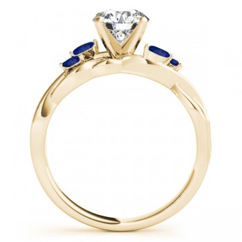 Heart Blue Sapphires Vine Leaf Engagement Ring 18k Yellow Gold (1.50ct)
