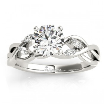 Lab Grown Diamond Marquise Vine Leaf Engagement Ring Setting Platinum (0.20ct)