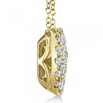 Diamond Pave Square Pendant Necklace 14k Yellow Gold (0.53ct)