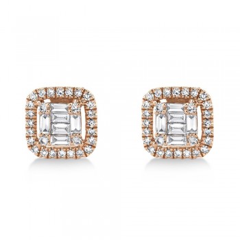 Diamond Baguette Stud Earrings 14k Rose Gold (0.43ct)