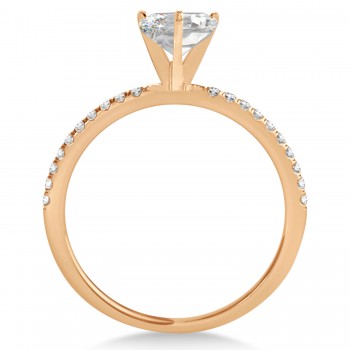 Diamond Accented Oval Shape Engagement Ring 14k Rose Gold (1.00ct)