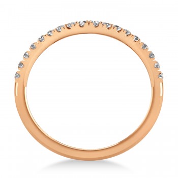 Diamond Curved Ring Wedding Band 14k Rose Gold (0.27ct)
